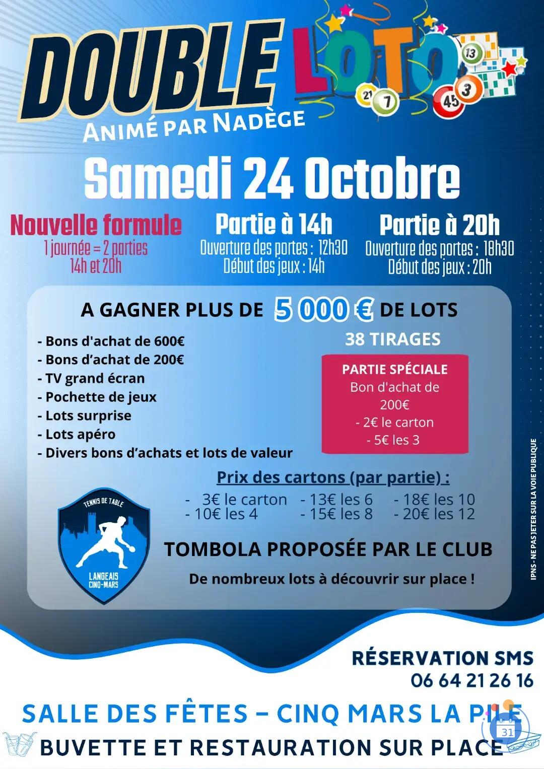 Flyer double loto animé par nadege