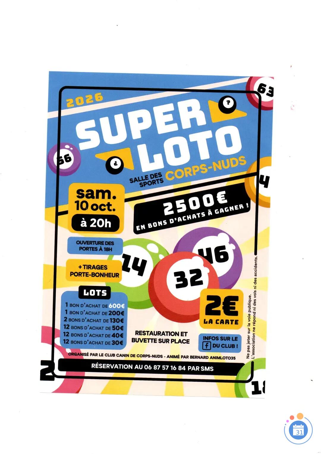 Image Super loto Animé par Animloto35 Bernard (photo 1)