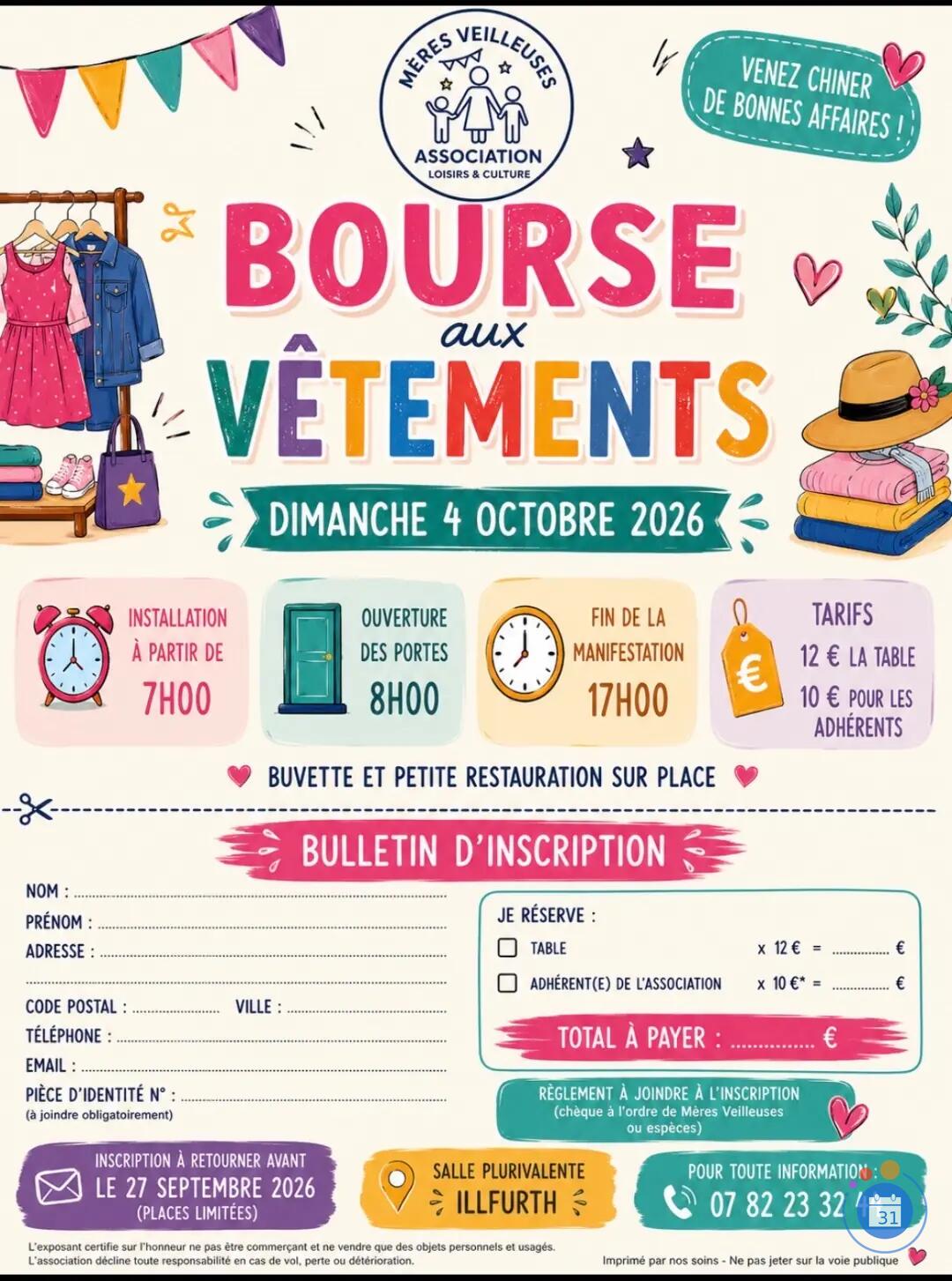 Image Bourses aux vêtements adultes /enfants (photo 1)