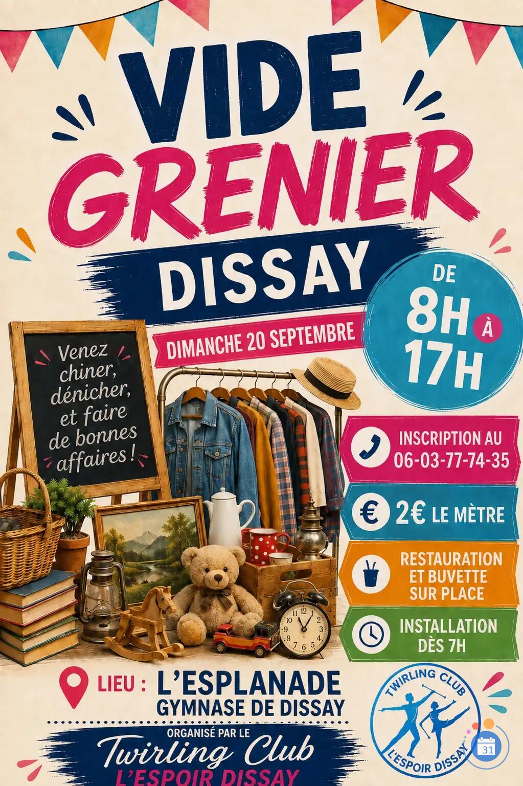 Image Vide Grenier Twirling Club L'Espoir Dissay (photo 1)