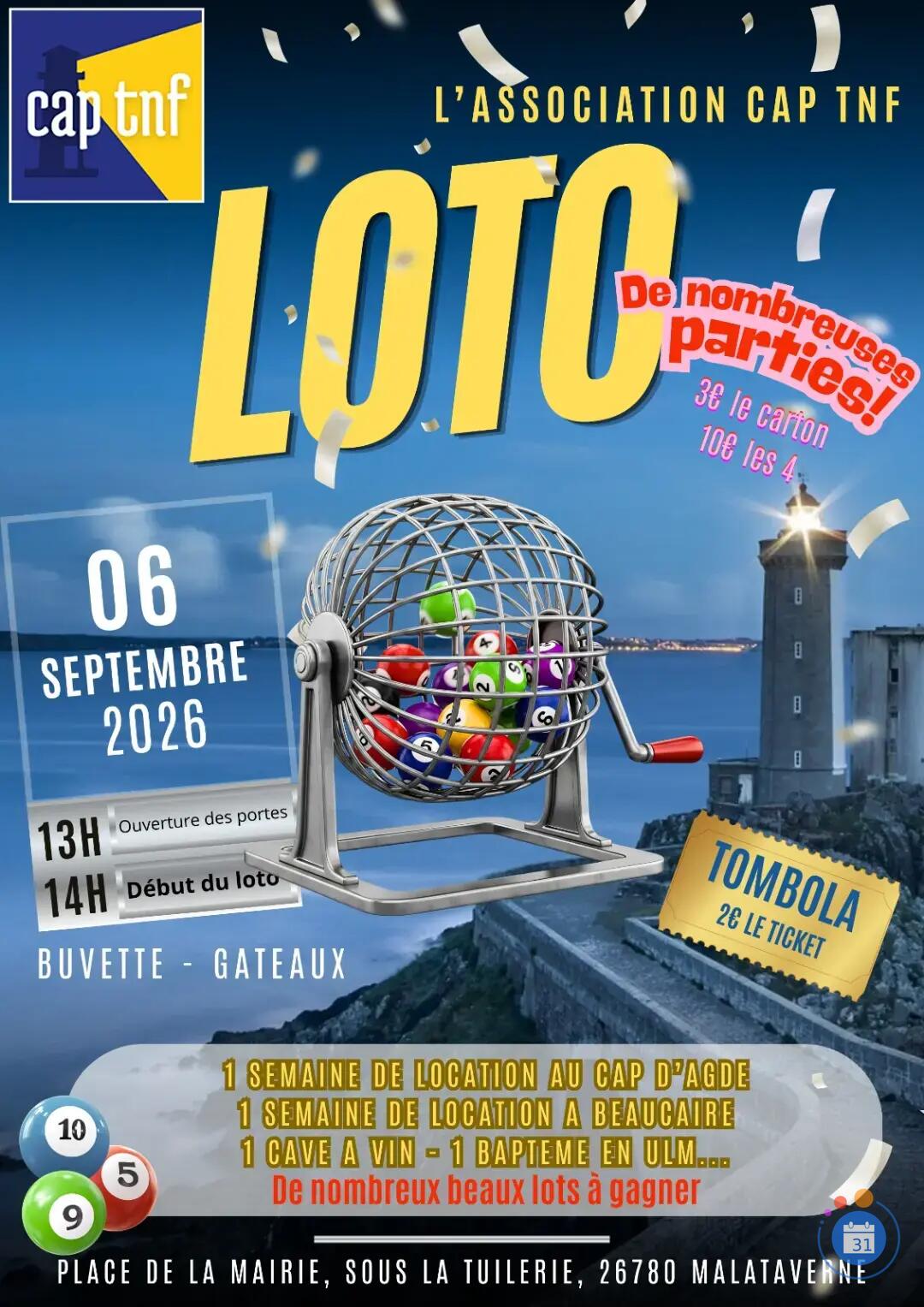 Image LOTO organisé par L’Association CAP TNF (photo 1)
