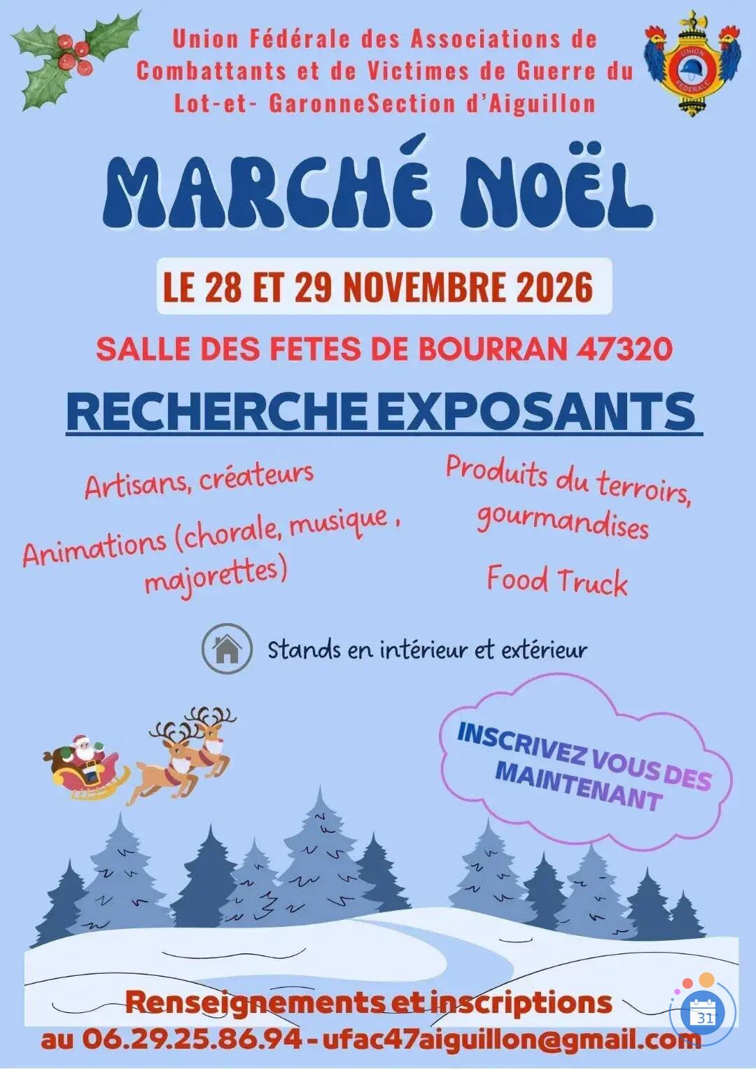 Image 1er Marché de Noël de l’UFAC 47 - section Aiguillon (photo 1)