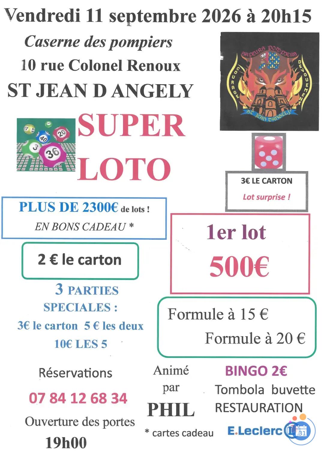 Image loto association des sapeurs pompiers de St Jean d Angely (photo 1)