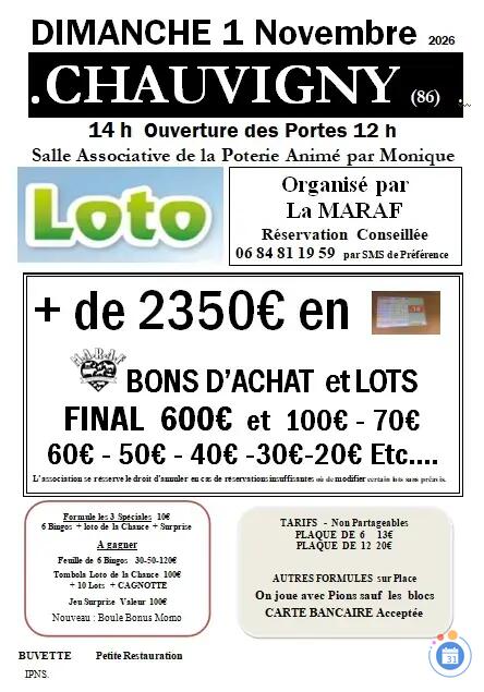 Image LOTO de la MARAF (2350e) par Monique (photo 1)