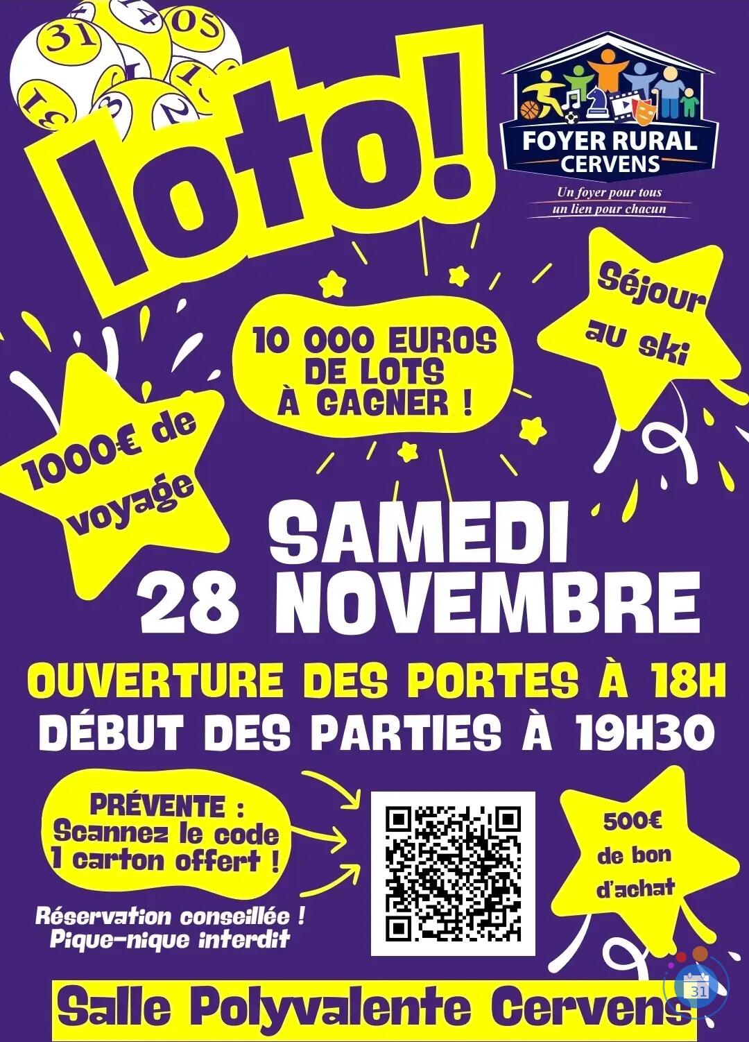 Image Loto annuel du Foyer Rural Cervens (photo 1)