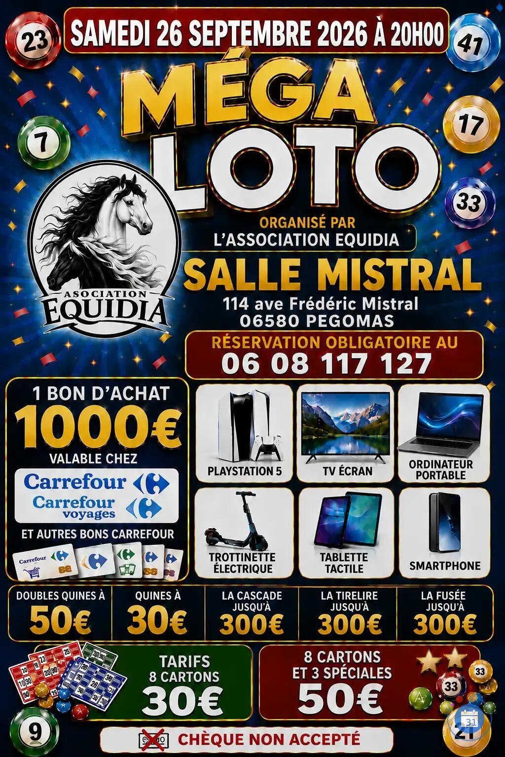 Image Méga loto avec superbe lots à Pégomas (photo 1)