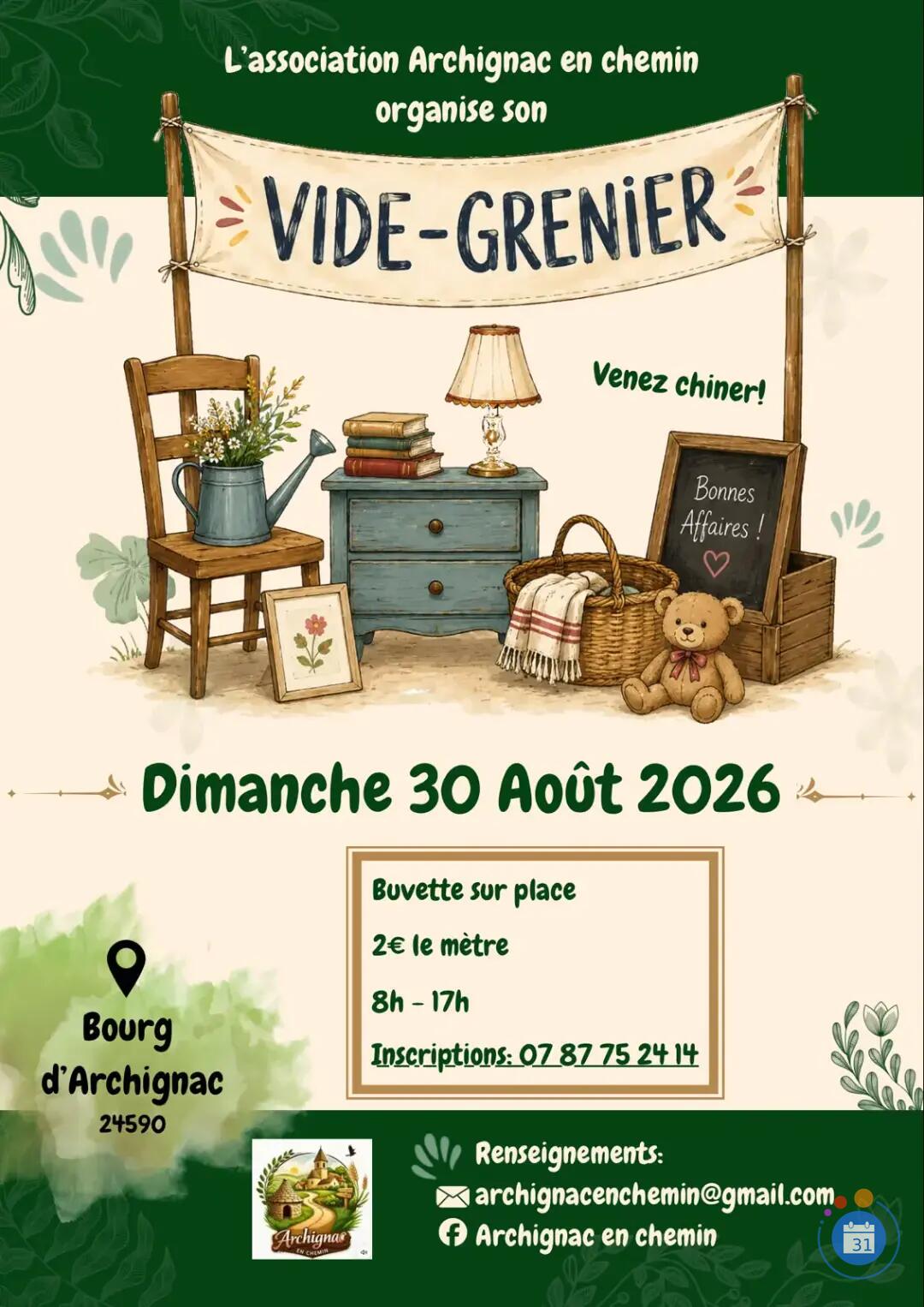 Image Vide-Grenier organisé par l'association Archignac en chemin (photo 1)