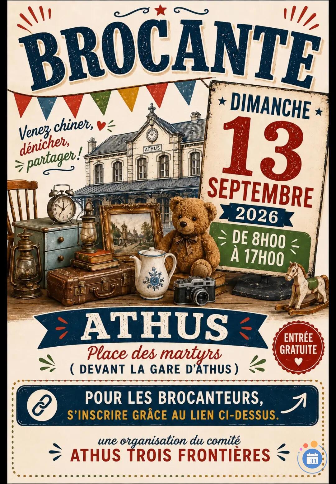 Image ATHUS, grande brocante place des martyrs ( gare ) (photo 1)