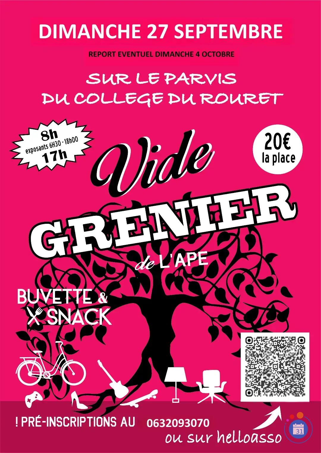 Image VIDE GRENIER DE L'APE DU COLLEGE DU ROURET (photo 1)