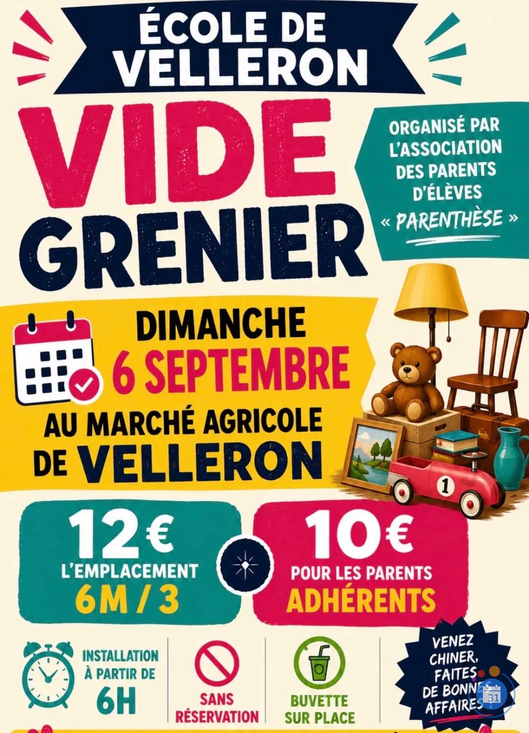 Image Vide grenier école de Velleron (photo 1)
