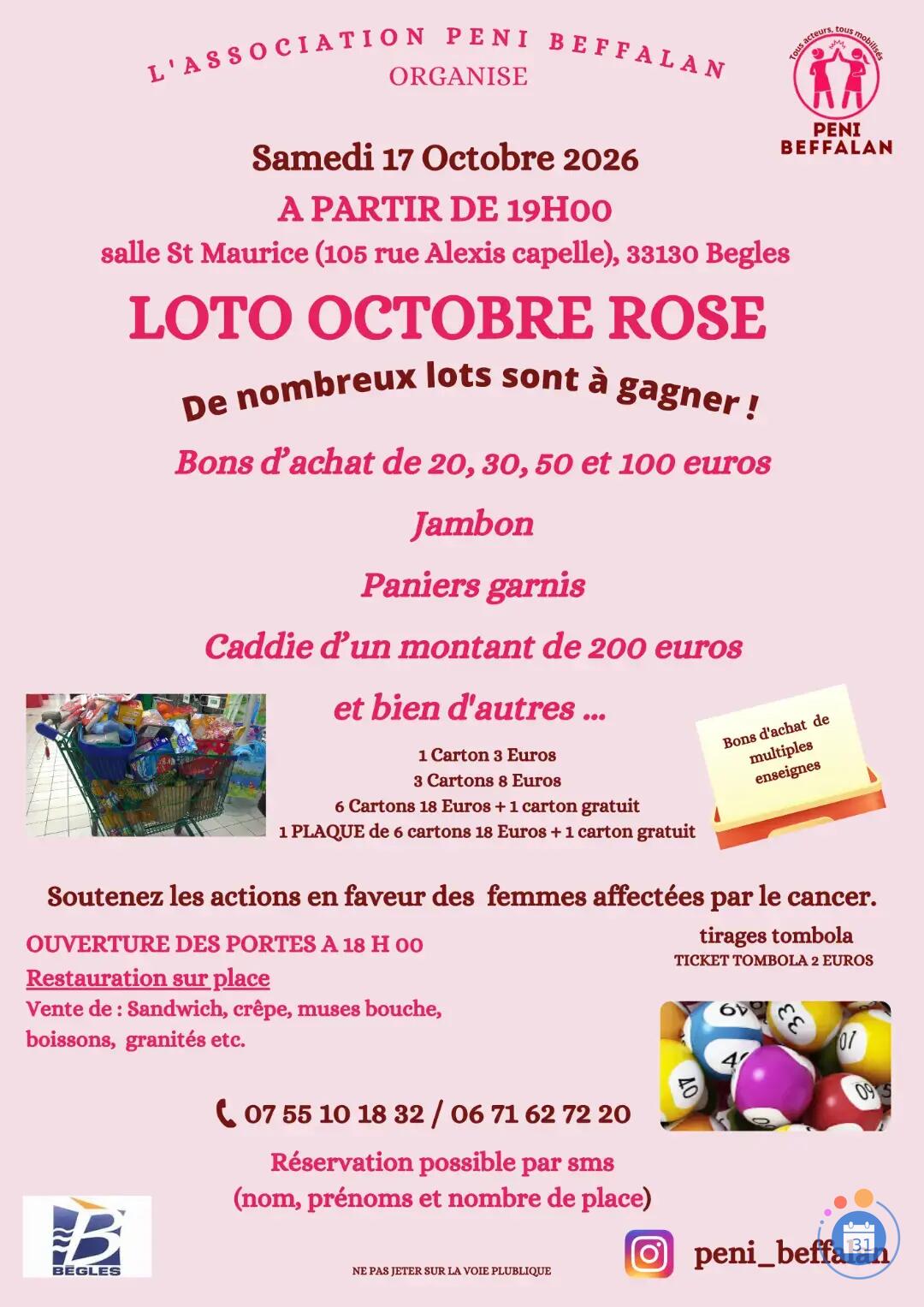 Image LOTO OCTOBRE ROSE de l'ASSOCIATION PENI BEFFALAN (photo 1)