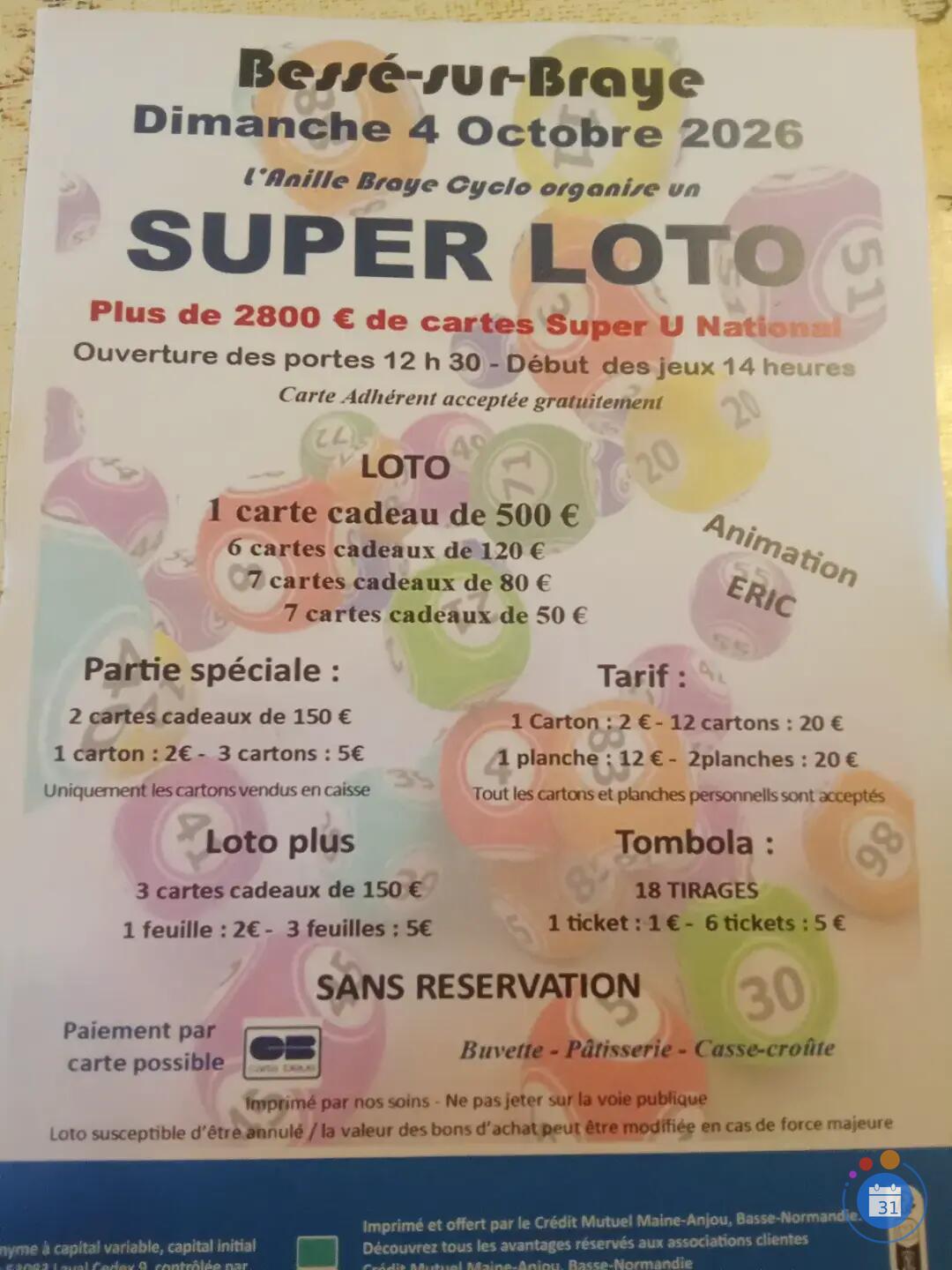 Image Super Loto de L'anille braye cyclo ani par ERIC (photo 1)