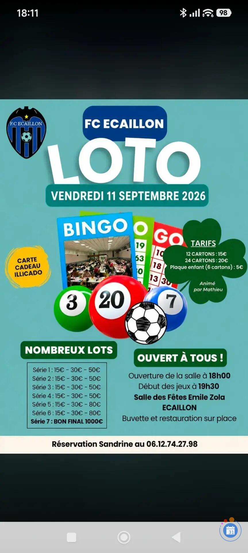 Image Loto du FC Ecaillon (photo 1)