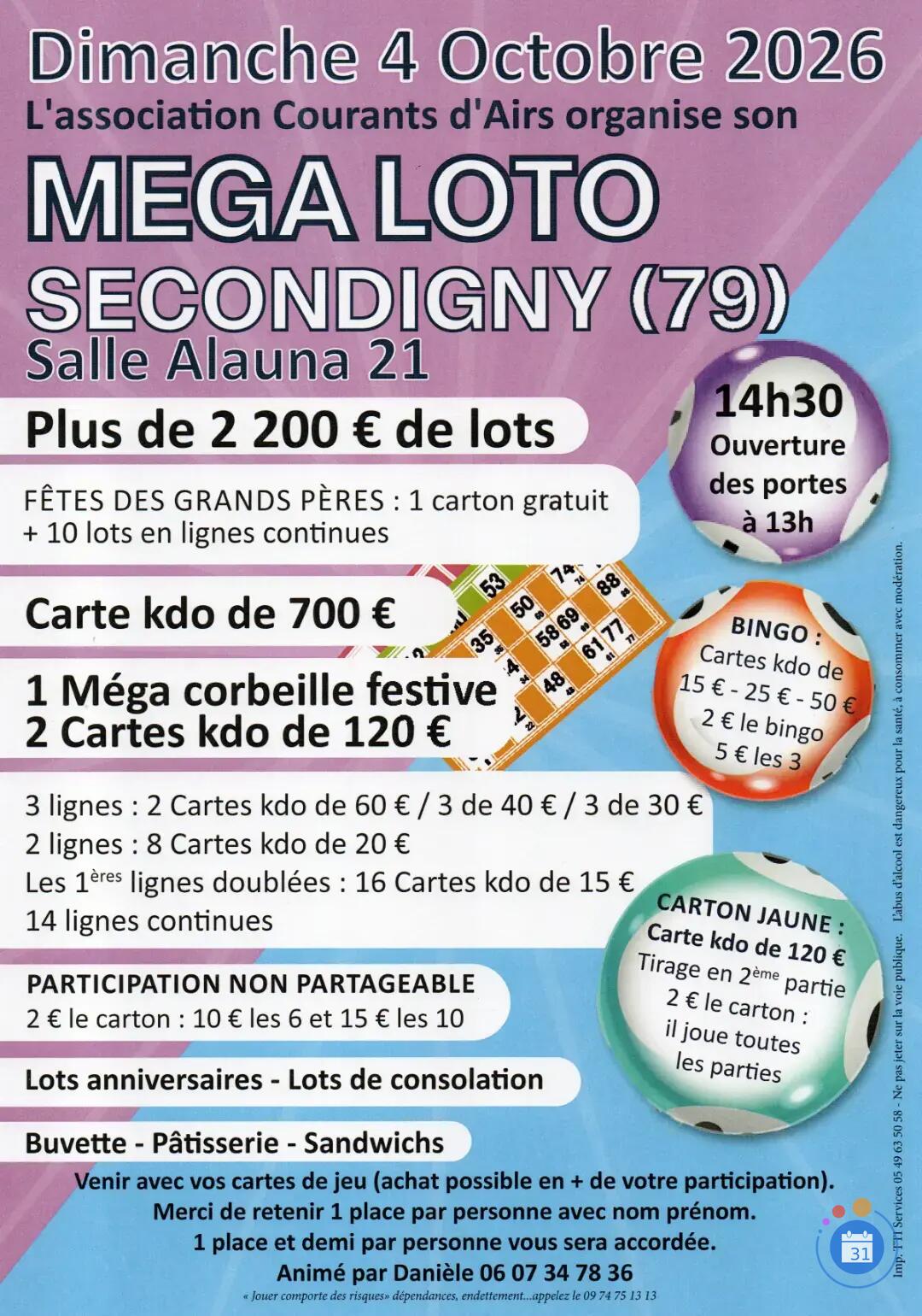 Image Méga loto Association Courants d'Airs (photo 1)