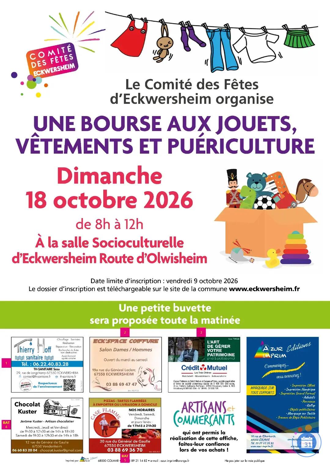 Image Bourse aux jouets, vêtements pour enfants, puériculture le 18/10 à Eckwersheim (photo 4)