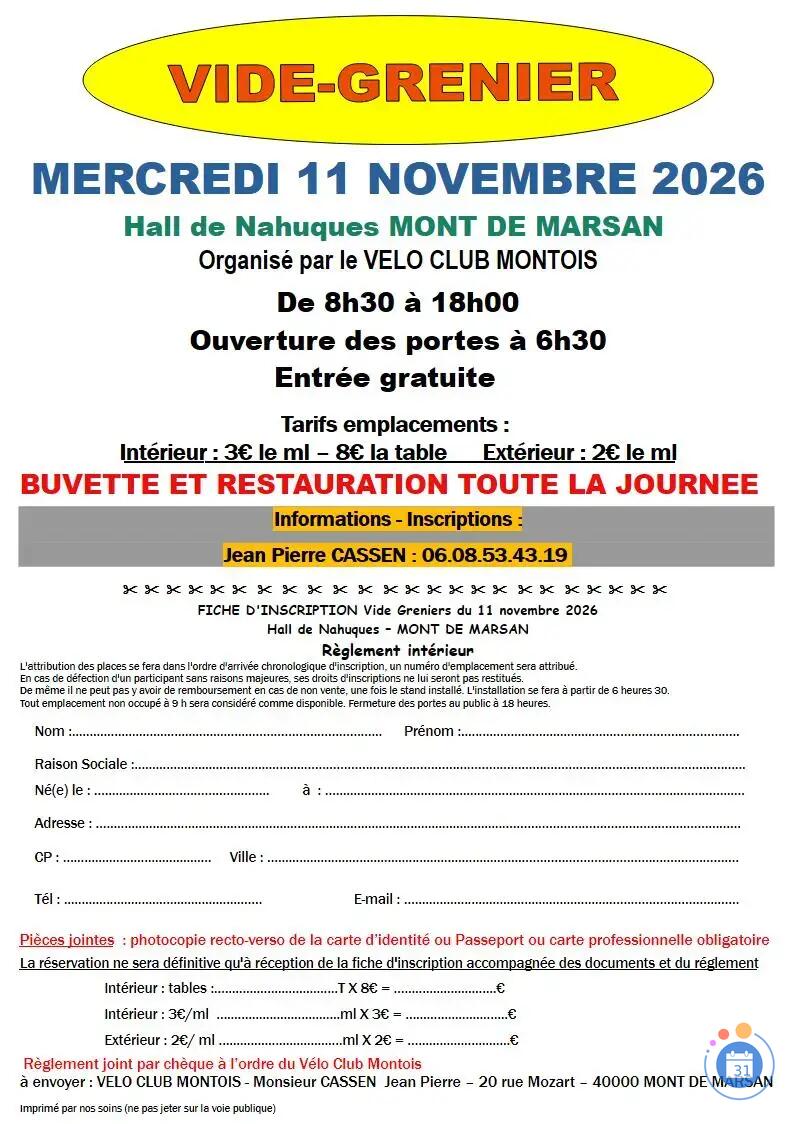 Image VIDE-GRENIER DU VELO CLUB MONTOIS (photo 1)