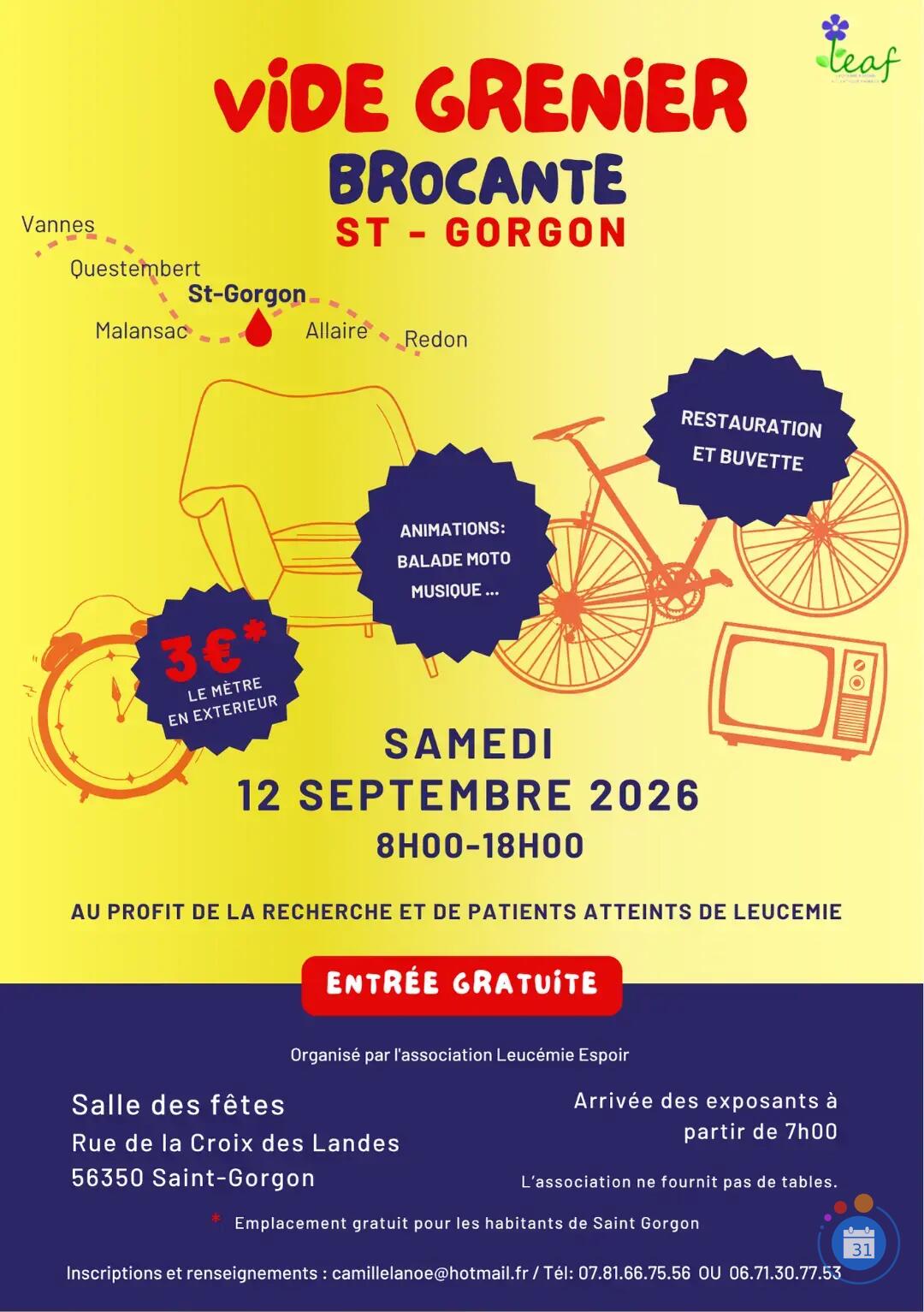 Image Vide-Greniers de la Leucémie Espoir Saint-Gorgon (photo 1)