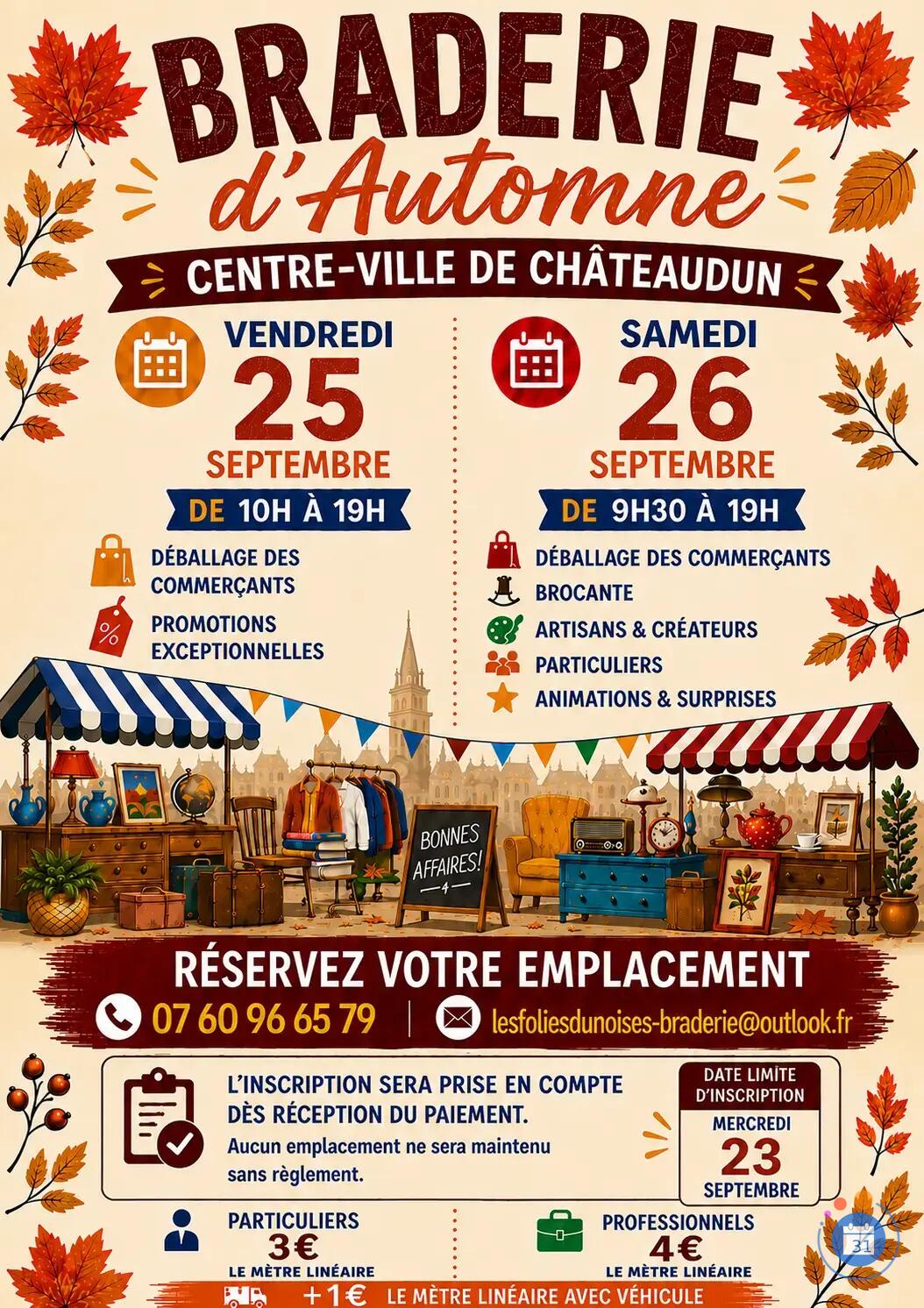 Image GRANDE BRADERIE D'AUTOMNE AU CENTRE-VILLE DE CHÂTEAUDUN (photo 1)