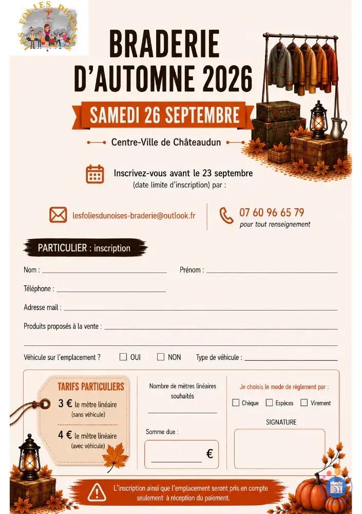 Image GRANDE BRADERIE D'AUTOMNE AU CENTRE-VILLE DE CHÂTEAUDUN (photo 2)