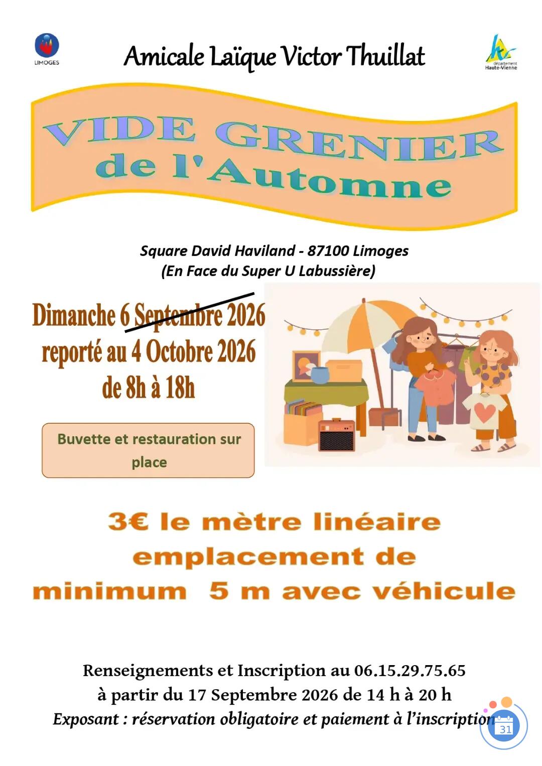 Image Vide Grenier de L'automne de L'Amicale Victor Thuillat (photo 1)