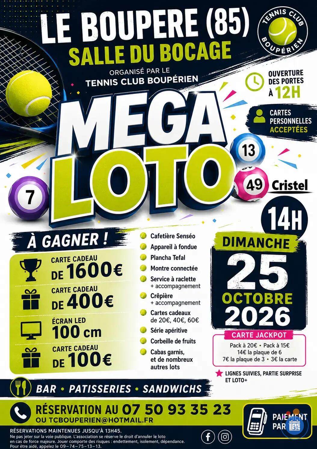 Image MÉGA LOTO / ASSOCIATION TENNIS CLUB BOUPÉRIEN / ANIMATION 