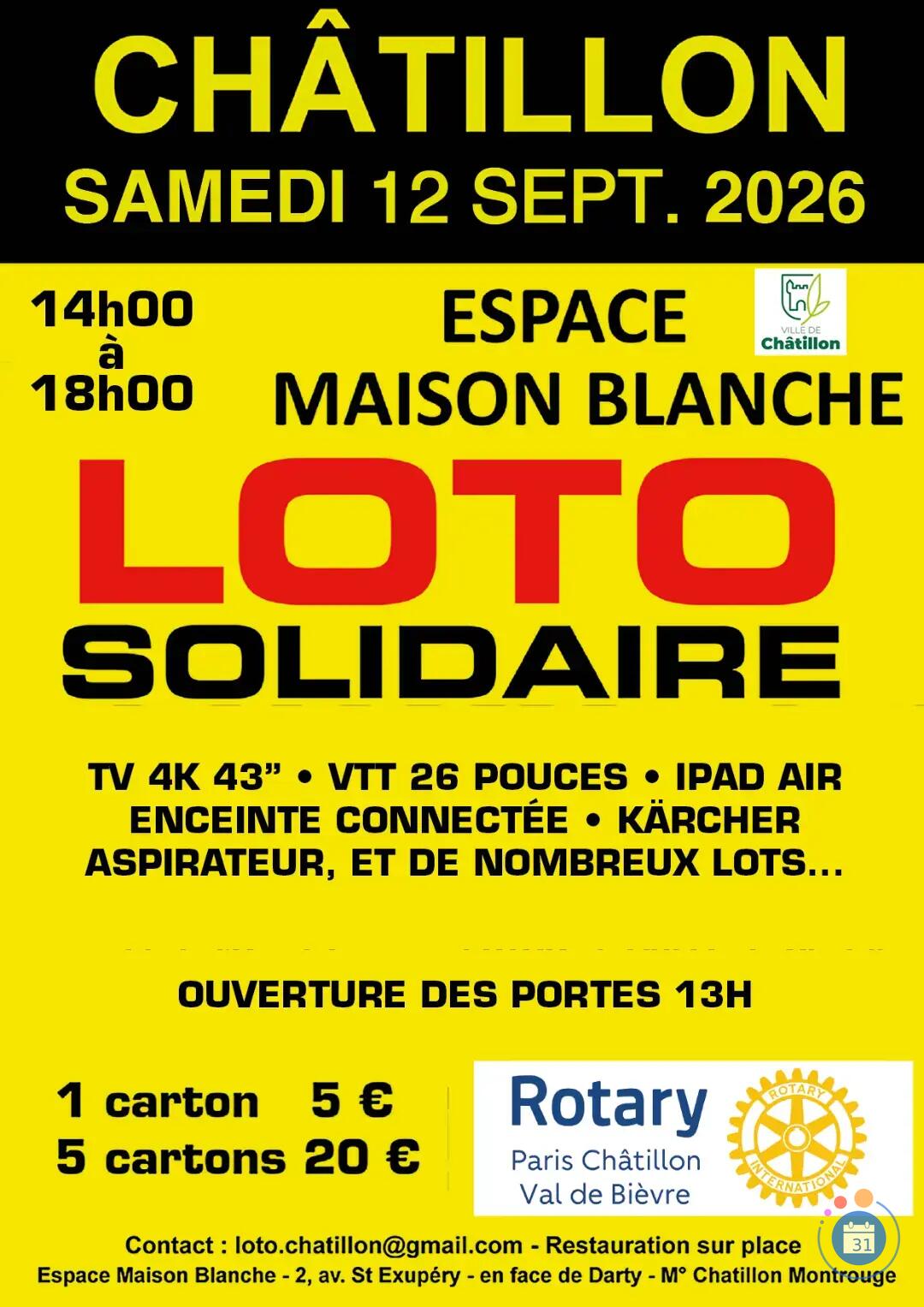 Image GRAND LOTO SOLIDAIRE CHATILLON (photo 1)