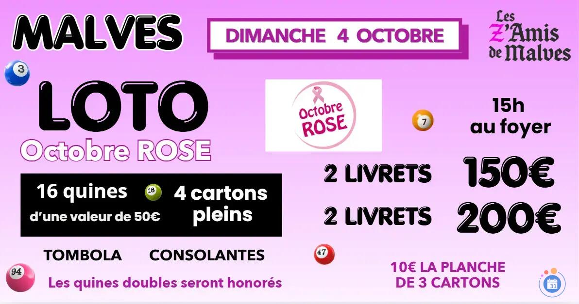 Image LOTO DES Z'AMIS DE MALVES OCTOBRE ROSE (photo 1)