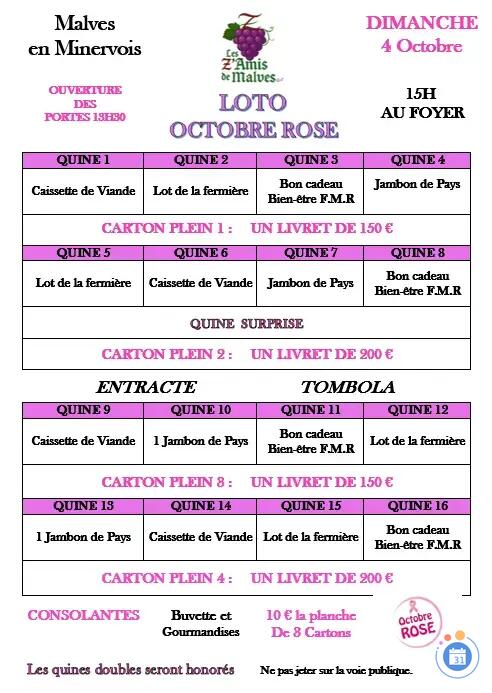 Image LOTO DES Z'AMIS DE MALVES OCTOBRE ROSE (photo 2)