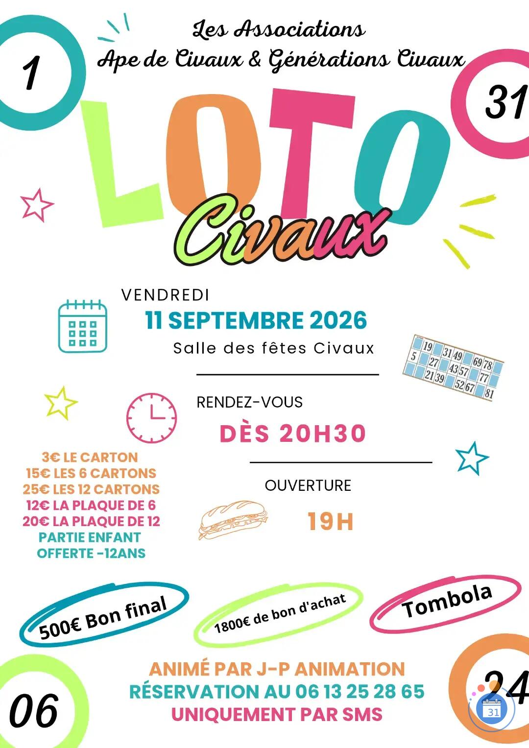 Image Loto ape et générations Civaux (photo 1)