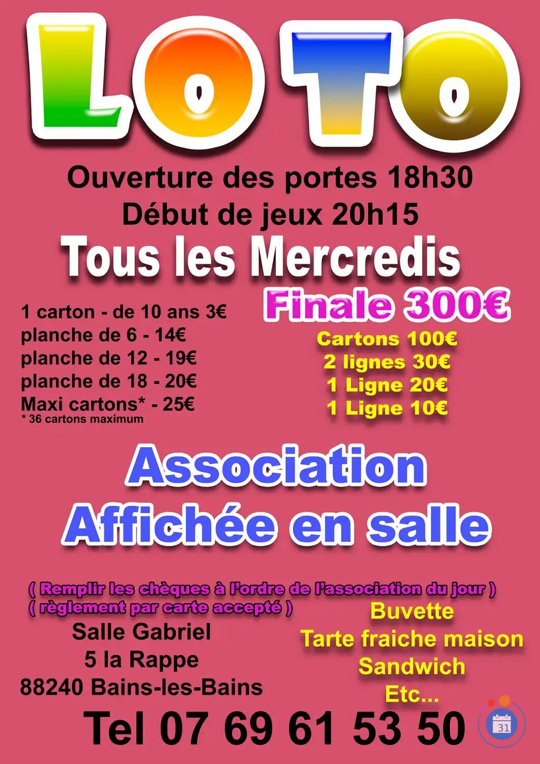Image Loto des associations à Bains-les-Bains (photo 1)