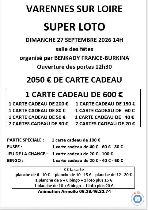 Image SUPER LOTO ORGANISE PAR BENKADY FRANCE BURKINA (photo 1)
