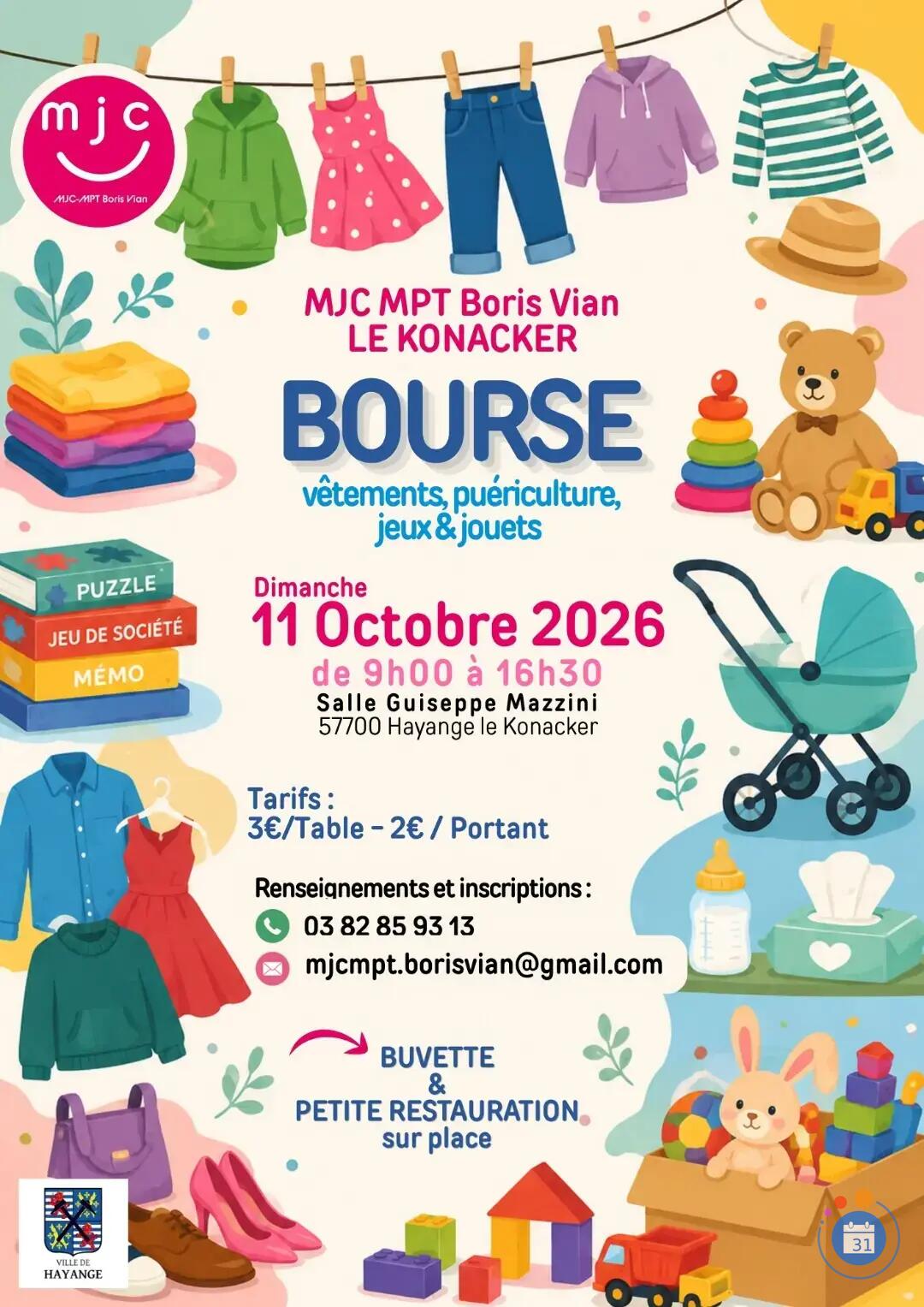 Image Bourse aux vêtements, articles de puériculture, livres, jeux et jouets (photo 1)