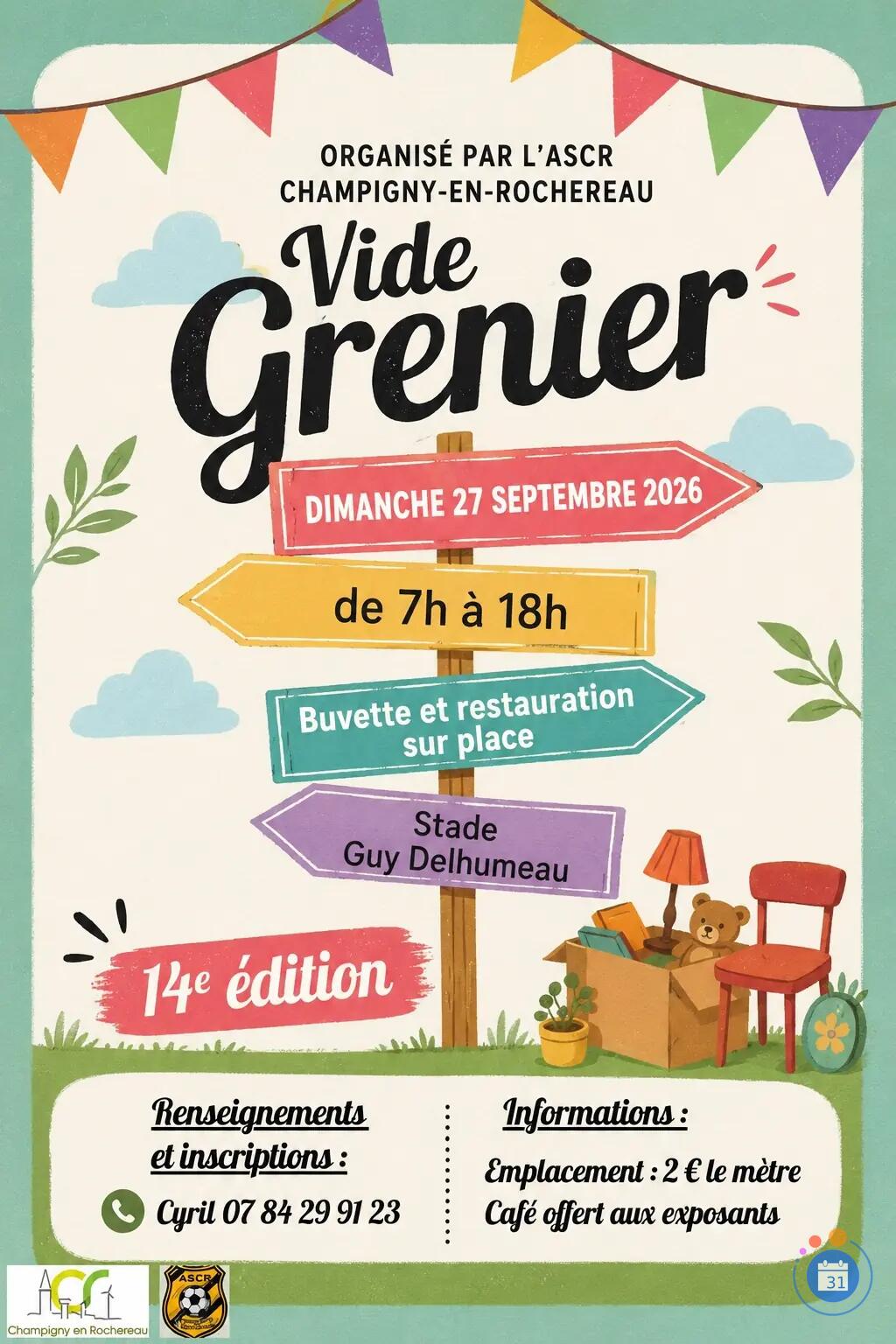 Image Vide grenier organisée par le club de foot de Champigny en Rochereau (photo 1)