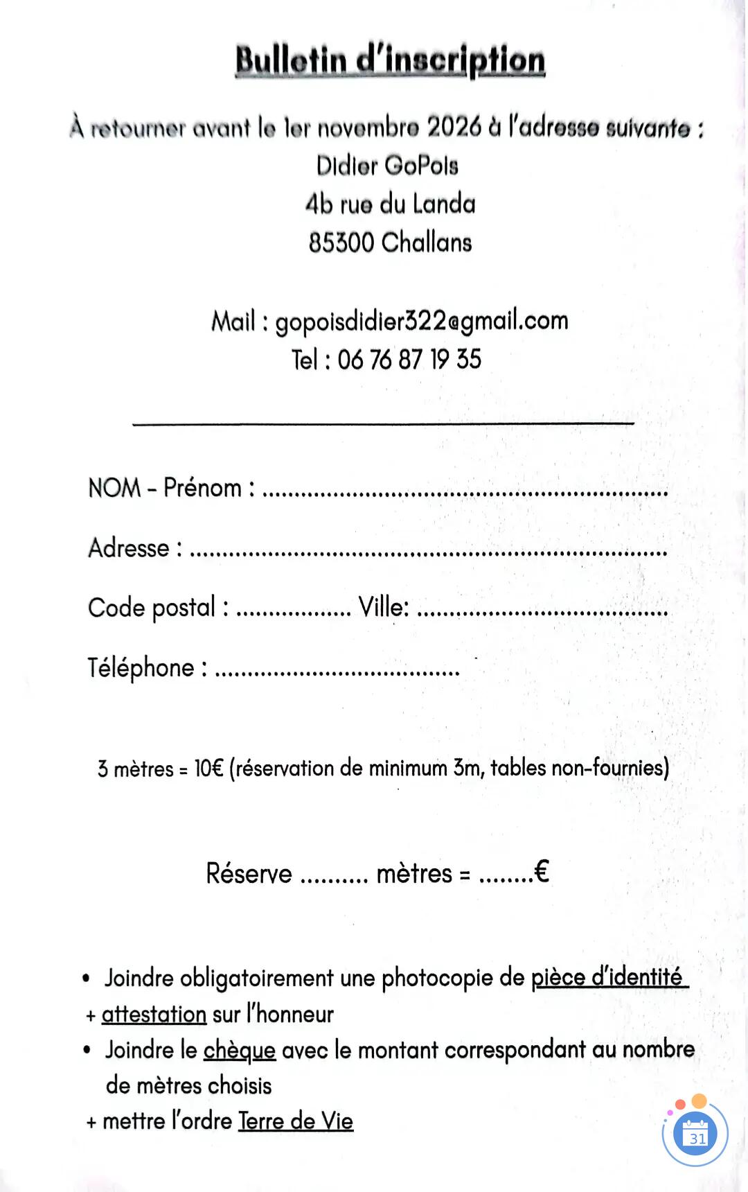 Image Vide grenier organiser par terre de vie (photo 3)