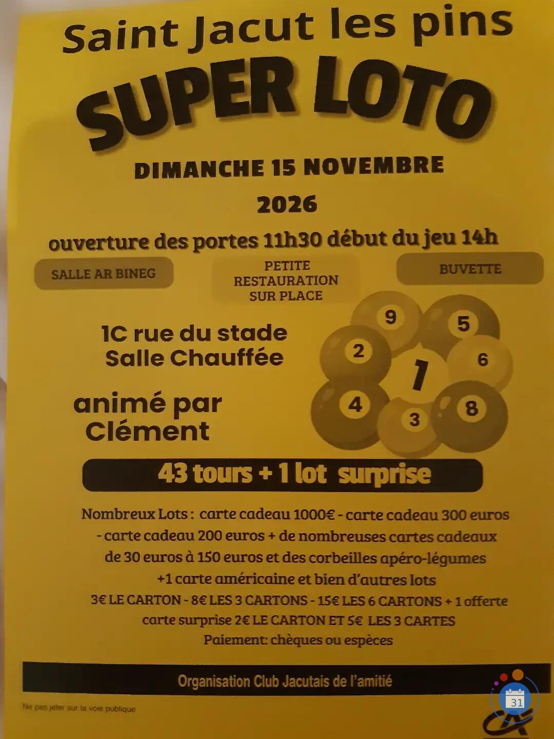 Flyer Super Loto animé par Clément