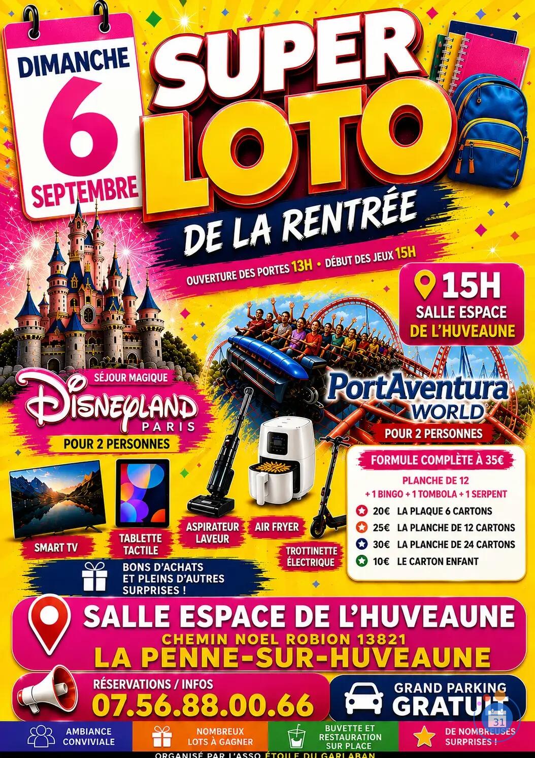 Image SUPER LOTO DE LA RENTRÉE - LA PENNE SUR HUVEAUNE (photo 1)