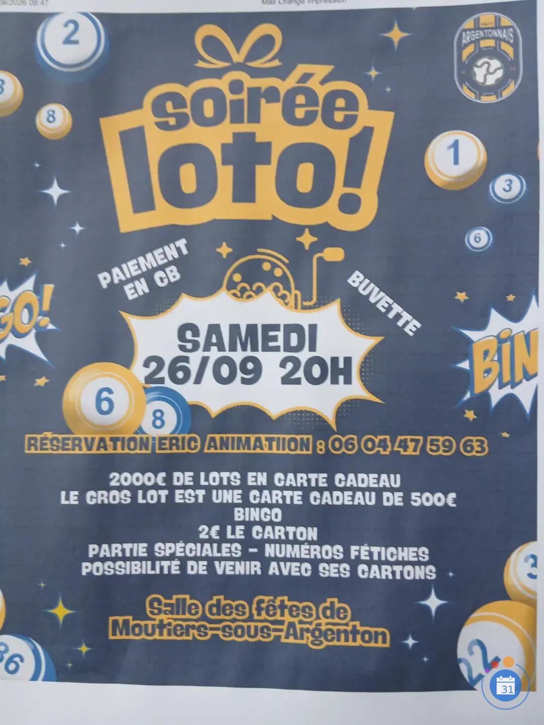 Image SOIREE LOTO DU FCPA (photo 1)