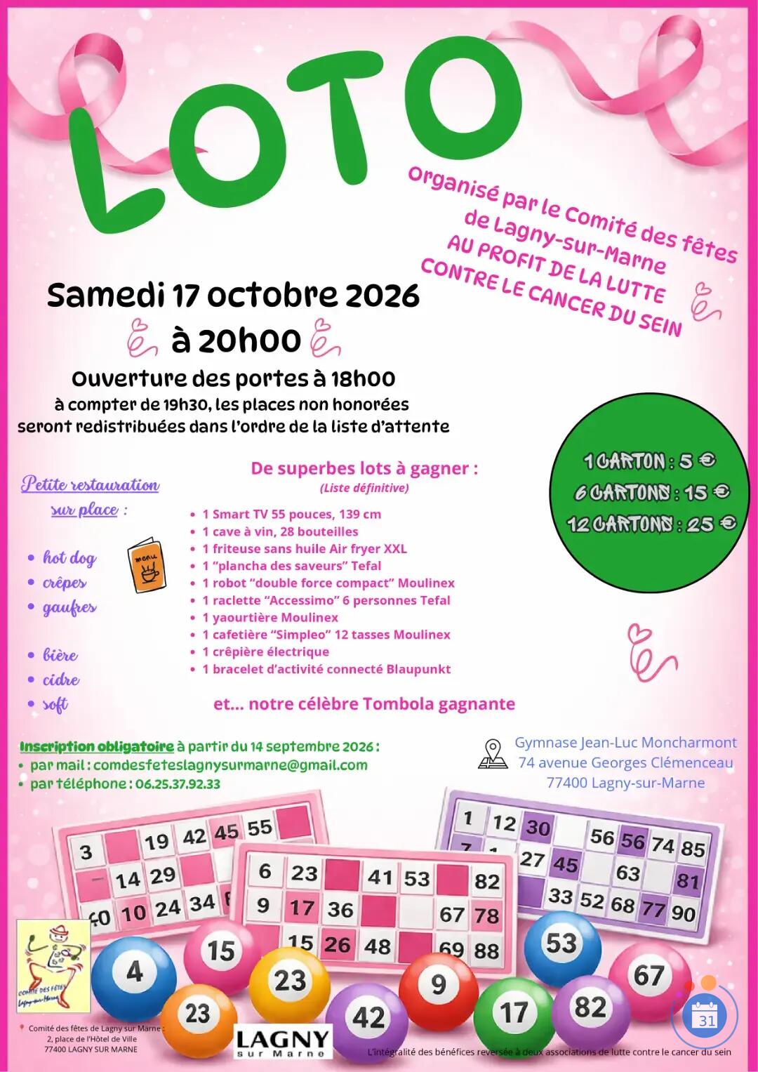 Image Loto organisé dans le cadre d'Octobre Rose (photo 1)