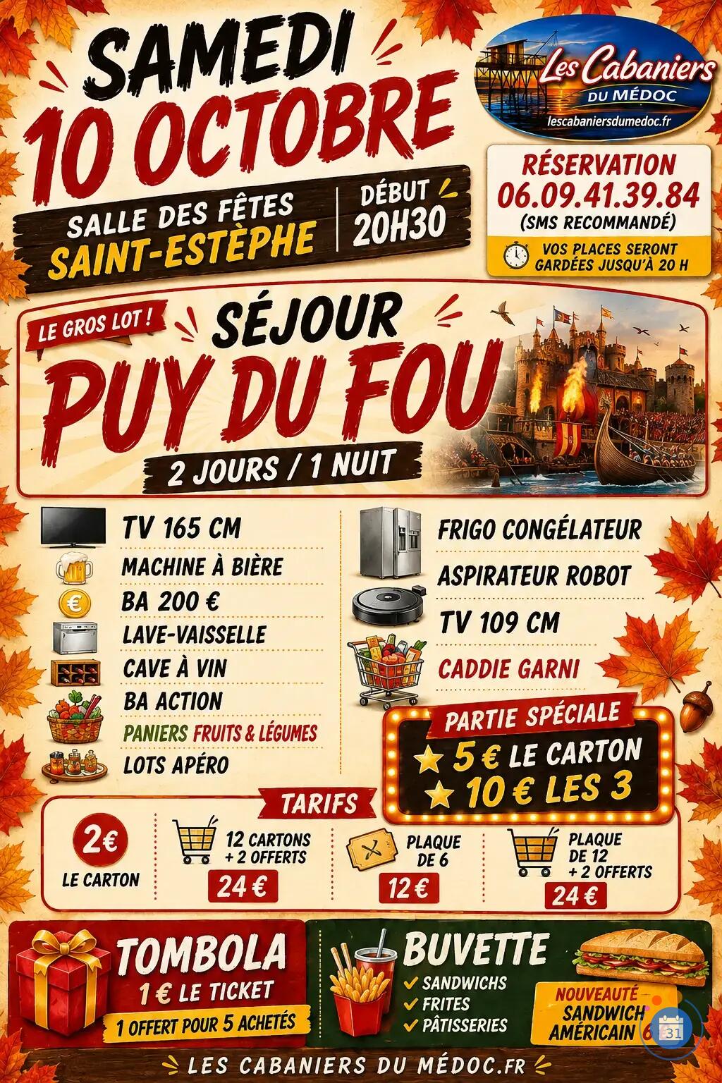 Flyer Loto des Cabaniers du Médoc