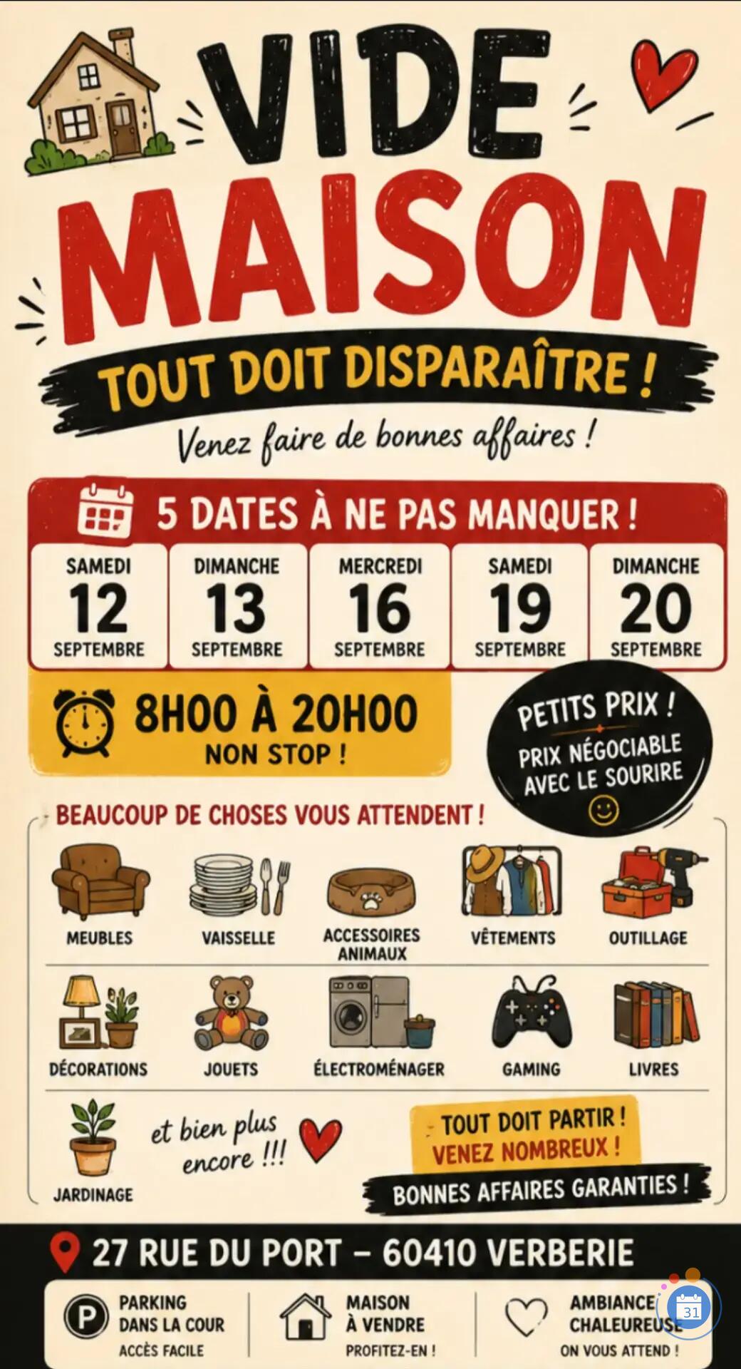 Image GRAND VIDE MAISON- TOUT DOIT DISPARAÎTRE (photo 1)