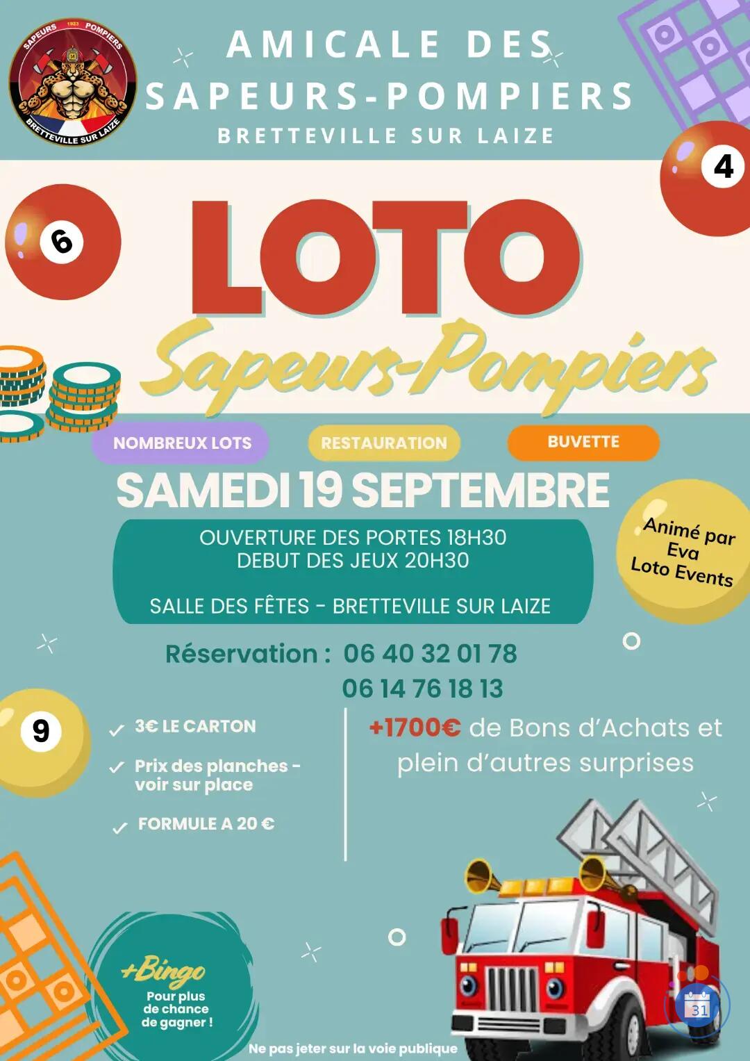 Image Loto Sapeurs-pompiers de Bretteville sur Laize (photo 1)