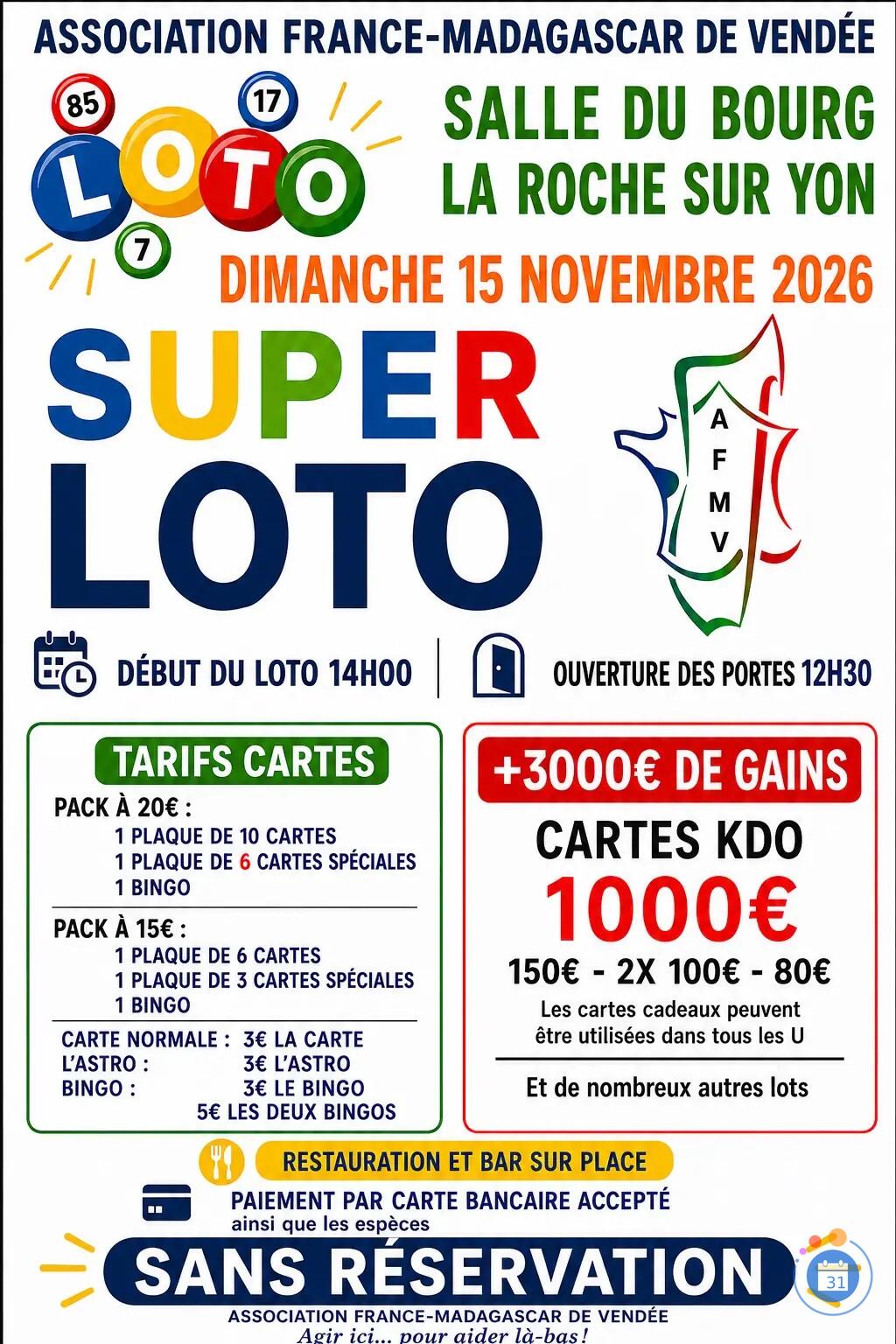 Image SUPER LOTO FRANCE MADAGASCAR DE VENDÉE ANIMATION FLORIAN (photo 1)