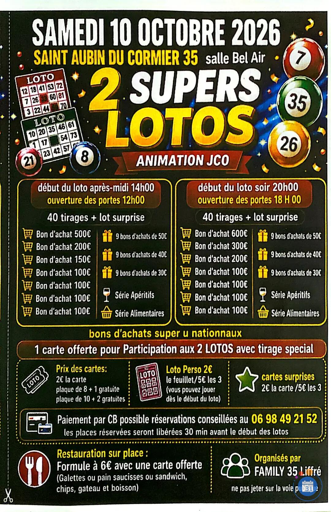 Flyer 2 Supers lotos Familly 35 avec JCO