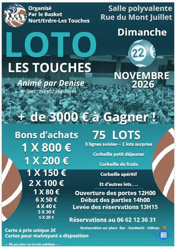 Flyer Super loto du naclt basket