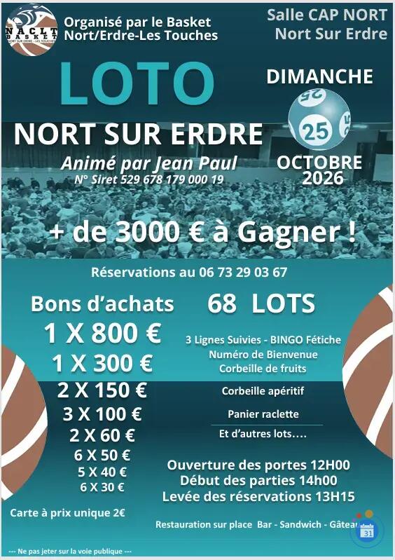 Image SUPER LOTO DU NACLT BASKET animé par Jean-Paul (photo 1)