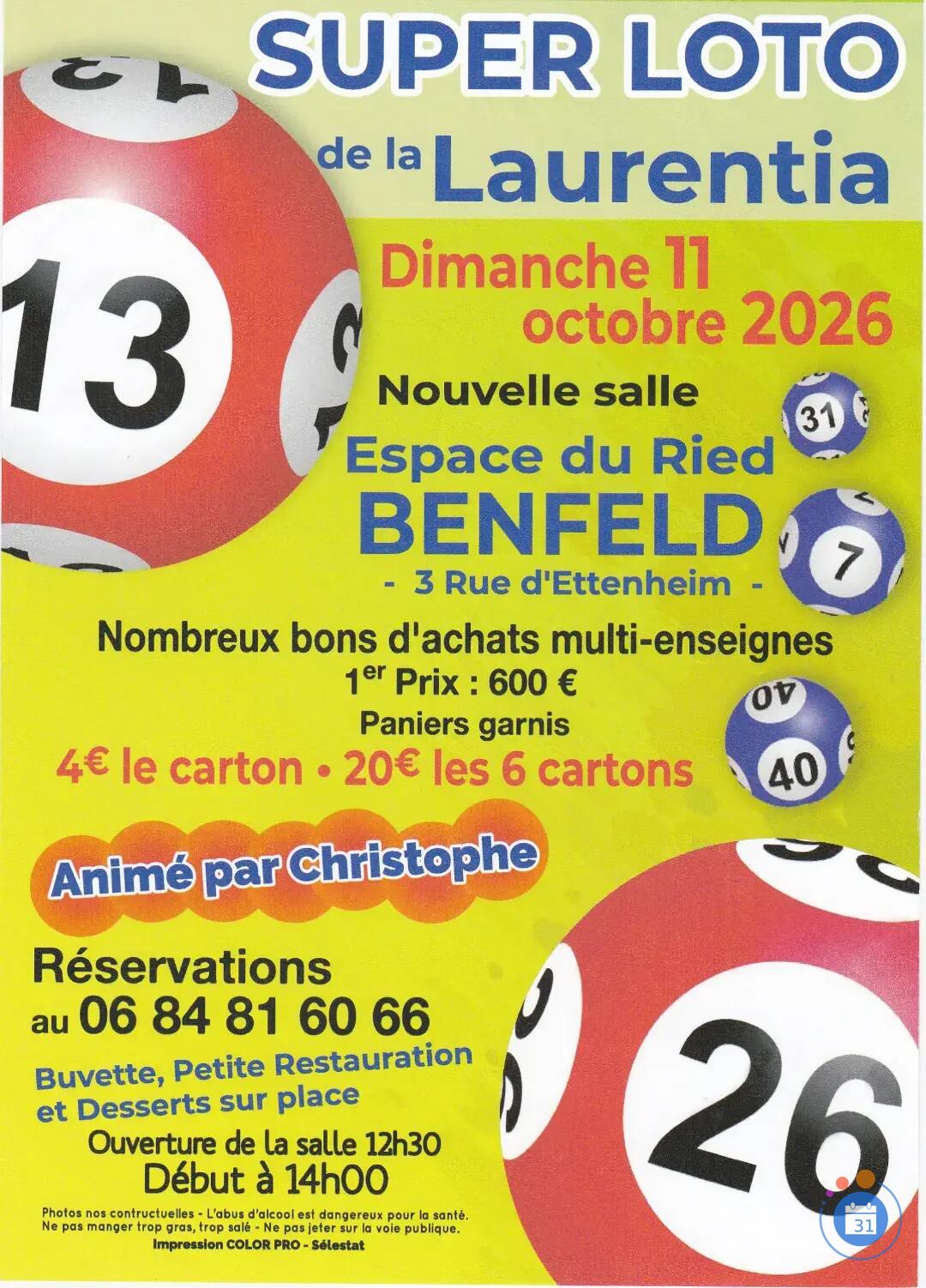 Image LOTO DE LA LAURENTIA ANIME PAR CHRISTOPHE (photo 1)