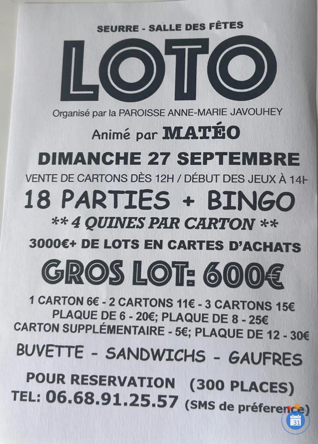 Image Loto PAROISSE ANNE-MARIE JAVOUHEY (photo 1)