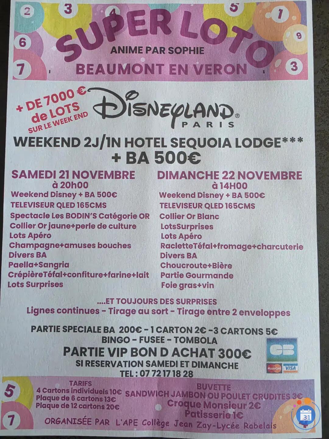 Flyer Super Loto weekend Disneyland+500€