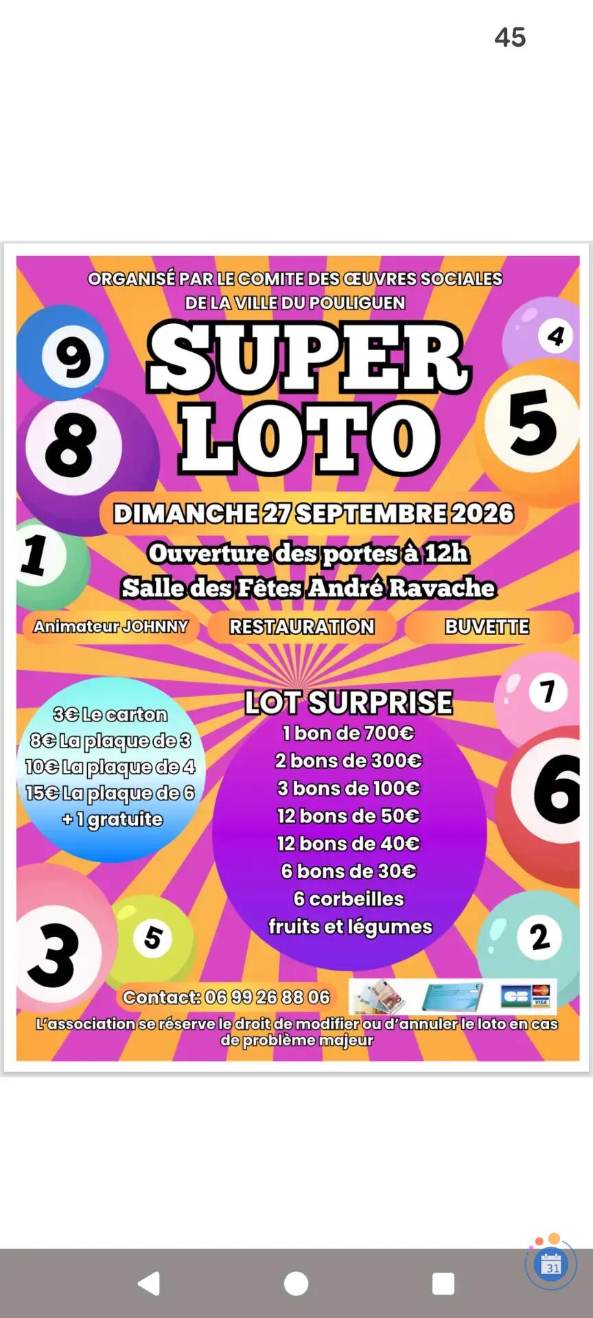 Image Loto Comité d'oeuvre social (photo 1)