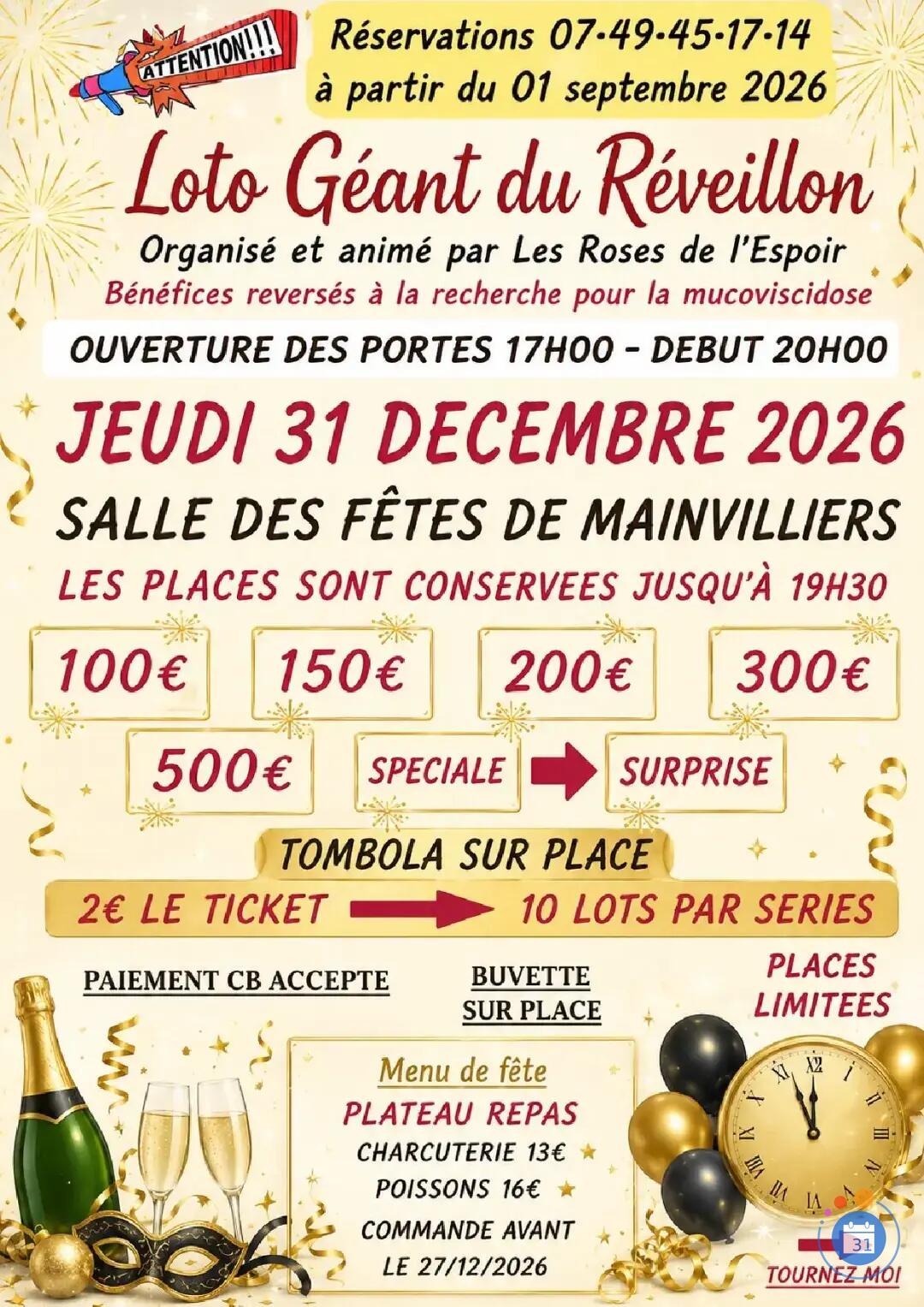 Image SUPER LOTO DU REVEILLON ORGANISE ET ANIME PAR LES ROSES DE L'ESPOIR (photo 1)